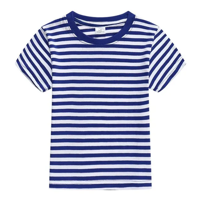 Baby T-shirt with stripes and short sleeve