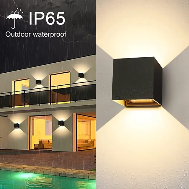 Outdoor wall LED light with cable connection - Modern black, hot light, IP65 waterproof, suitable for indoor and outdoor use.