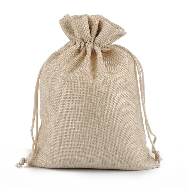 50 pcs of 7 x 9 cm jute linen gift bags in various colours