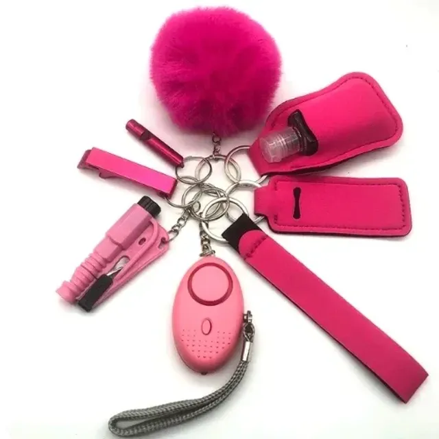 Set of keychains for self-defense women - different colors and designs