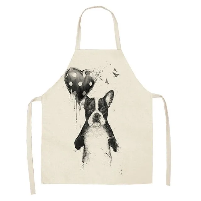 Kitchen apron with dog pattern