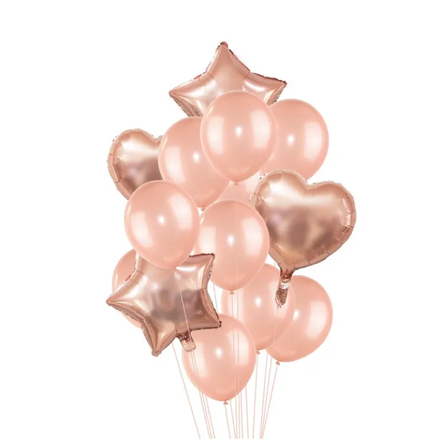 Rose Gold sada nafukovacích balónků
