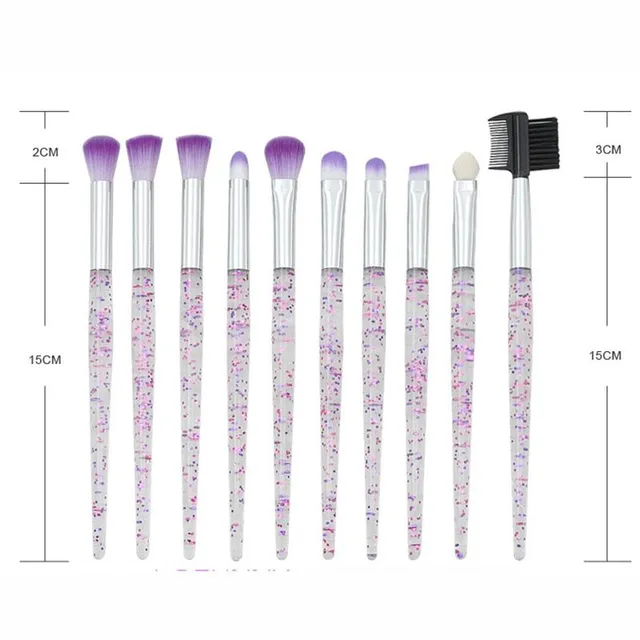 Beautiful set of glittering cosmetic brushes - more variants