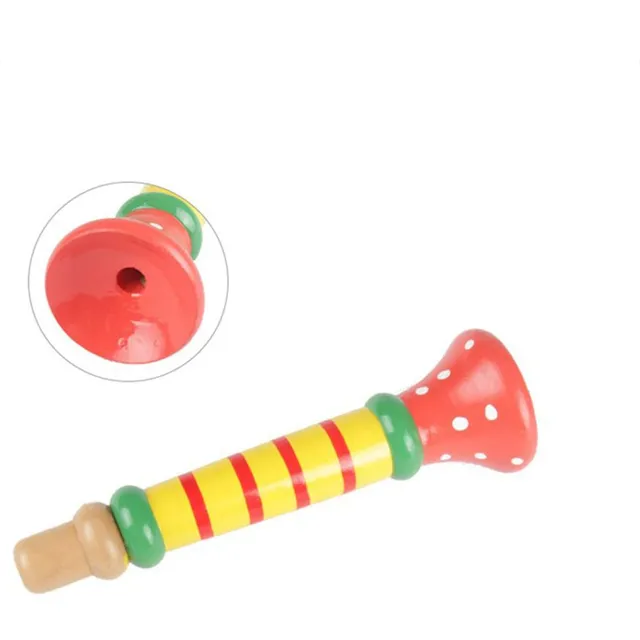 Happy children's wooden whistle