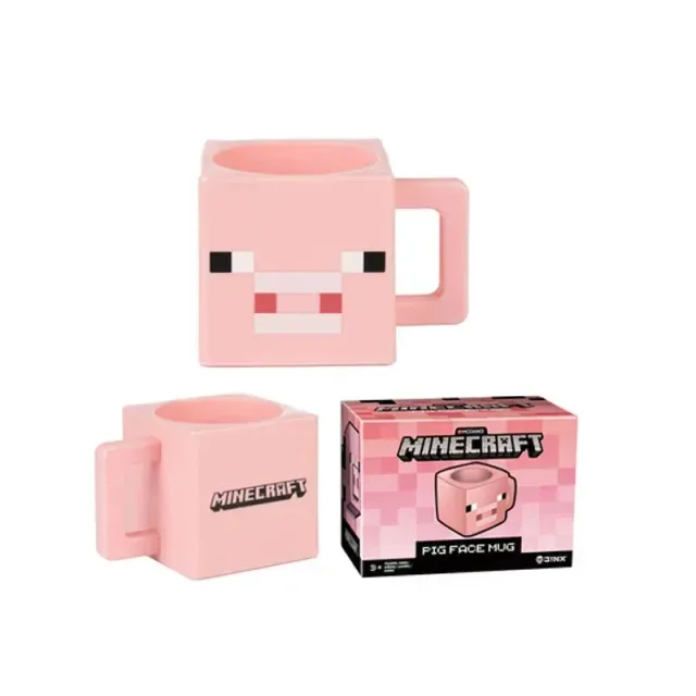 Children's plastic mug with ear in motifs of the popular Minecraft