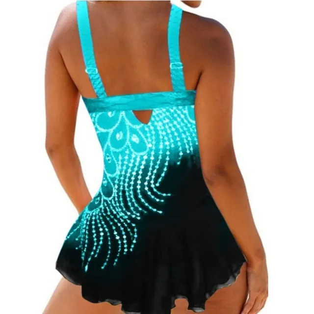 Women's black swimsuit with interesting decoration