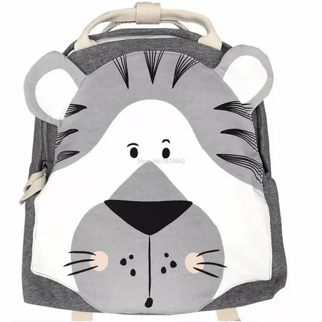 Cute travel fabric baby backpack with animal applique