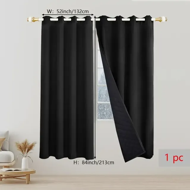 Heat and sound insulation curtains - modern decoration for doors and windows, heated, against the wind