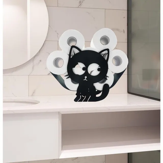 1ks Roztomilý papierový držiak na vreckovky s motívom mačka - výzdoba pre domácnosť, kúpeľňové doplnky