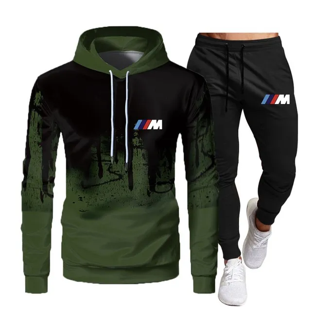 Men's stylish tracksuit with BMW print