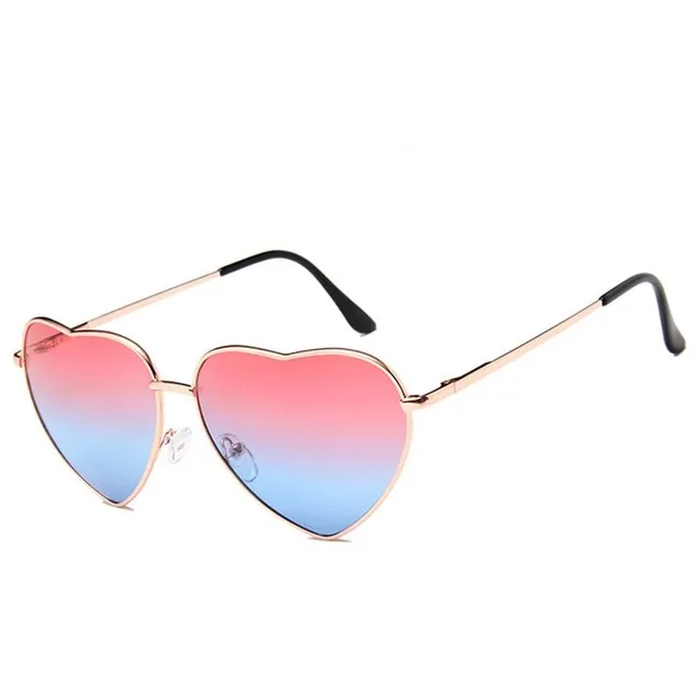 Summer stylish original sunglasses in the shape of a heart - more colored variants Gold Red Blue