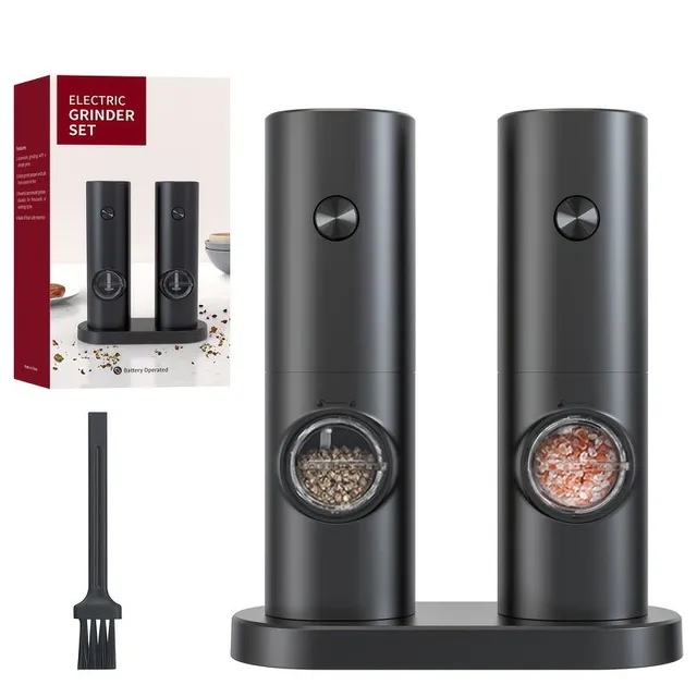 Electric salt and pepper grinder - Automatic, adjustable roughness, with LED lighting