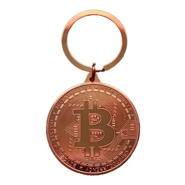 Originálny prívesok na kľúče s mincou Bitcoin