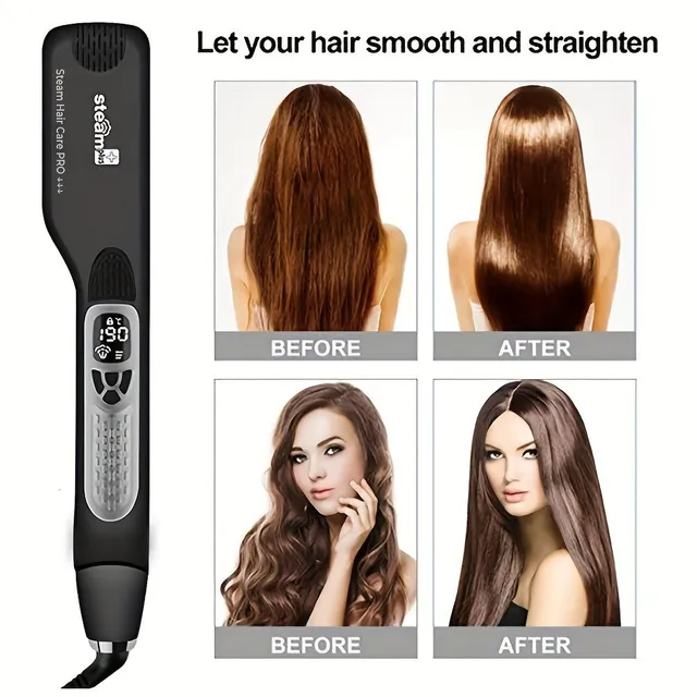 Professional hair iron with steam