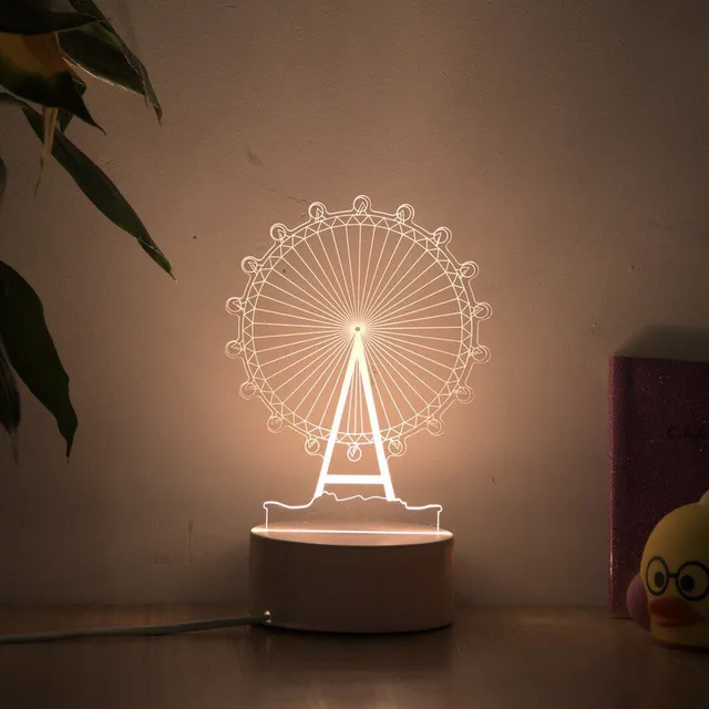 Romantic 3D table lamp