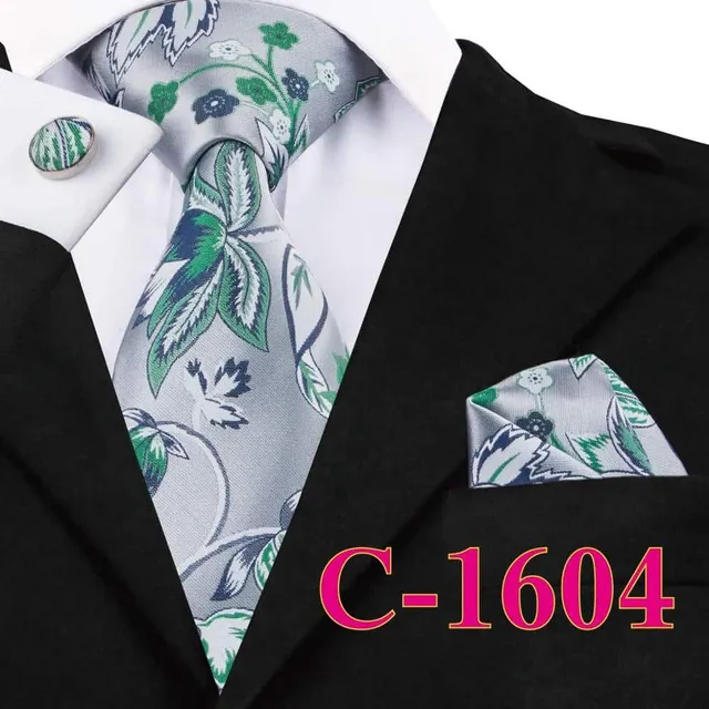 Men's luxury set with pattern | Tie, Handkerchief, Cufflinks