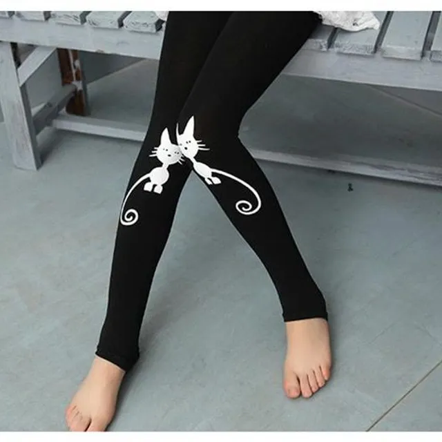 Children's leggings with motifs on the legs