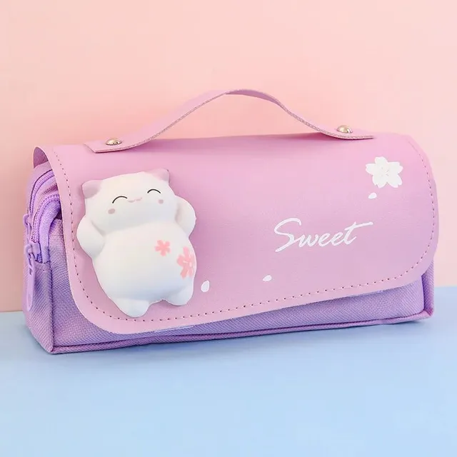 Cute kawaii penal with large capacity for girls, office supplies, students and school supplies