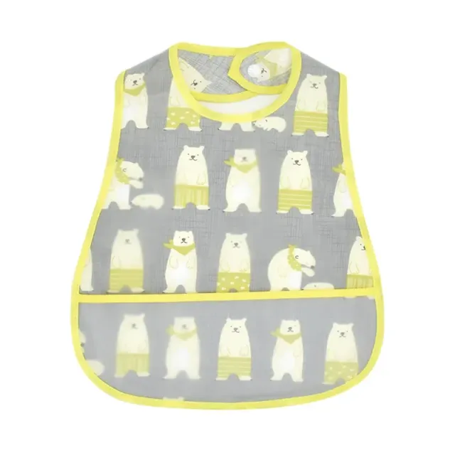 Children's impervious adjustable cotton bib with cartoon motifs