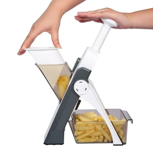 All-in-one vegetable slicer with pressure control
