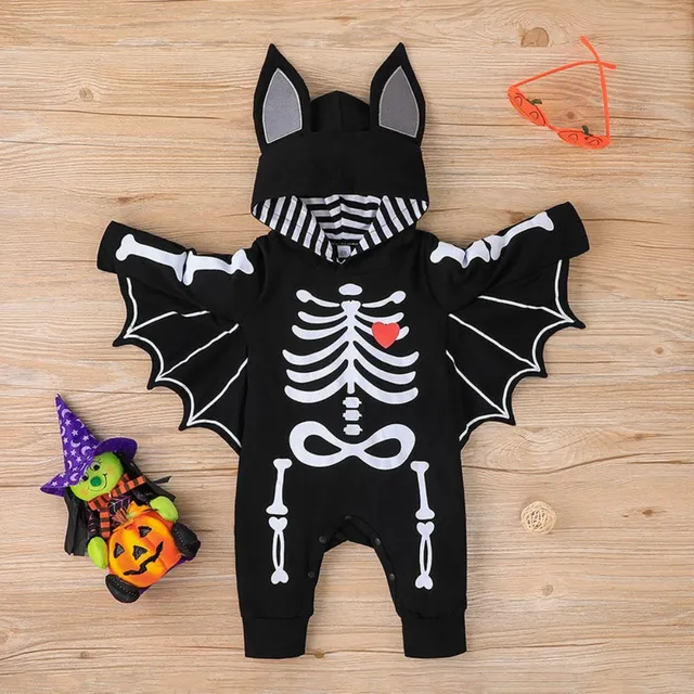 Children's black bat costume for Halloween