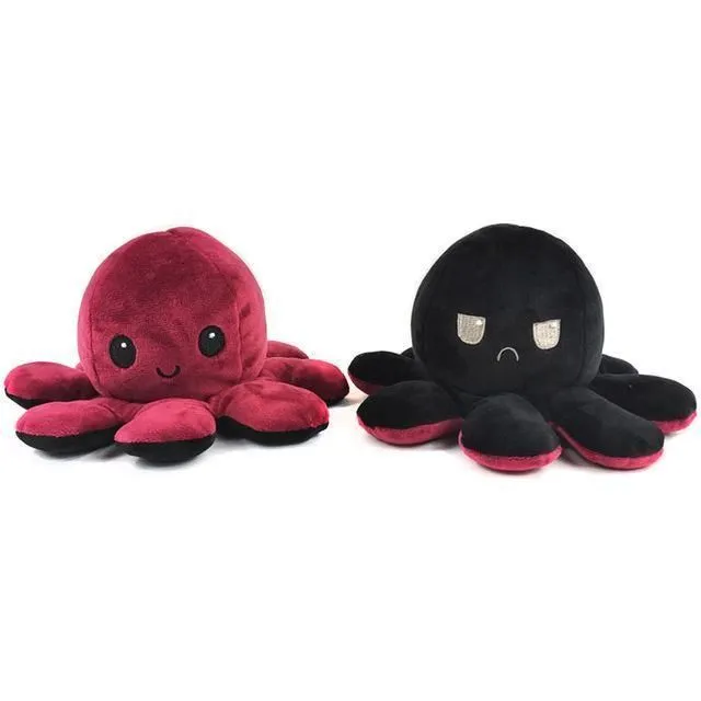 Reversible plush octopus in several variants