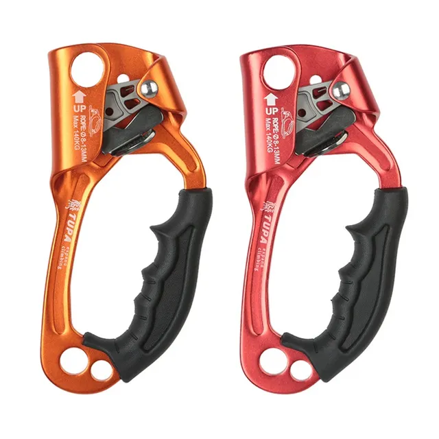 Climbing hand-held ascender for ropes 8-13 mm of aluminium-magnesium alloy