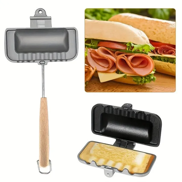 Sandwicher Double-sided Sandwich Pan Non-stick Folding Barbecue
