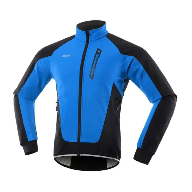 Veste de cyclisme d'hiver avec polaire thermique - Vêtements de cyclisme isolés, coupe-vent imperméable, manteau softshell