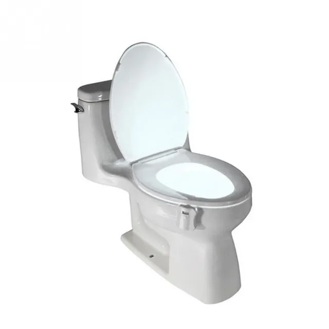 LED light on toilet bowl with motion detector