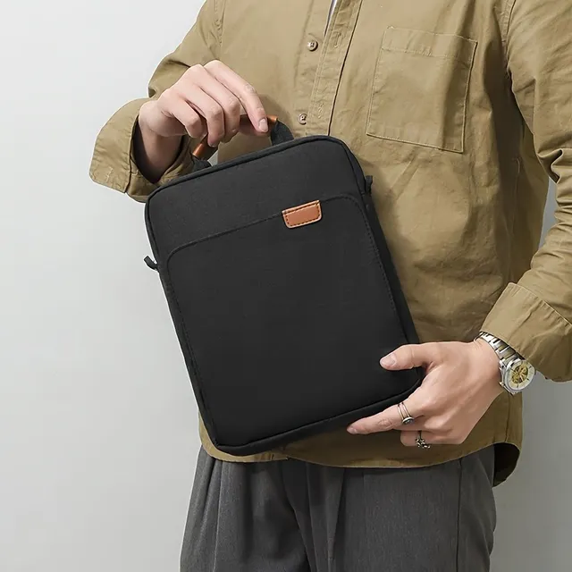 Vertical tablet bag with shoulder strap, Practical laptop bag for commuting, Waterproof purse