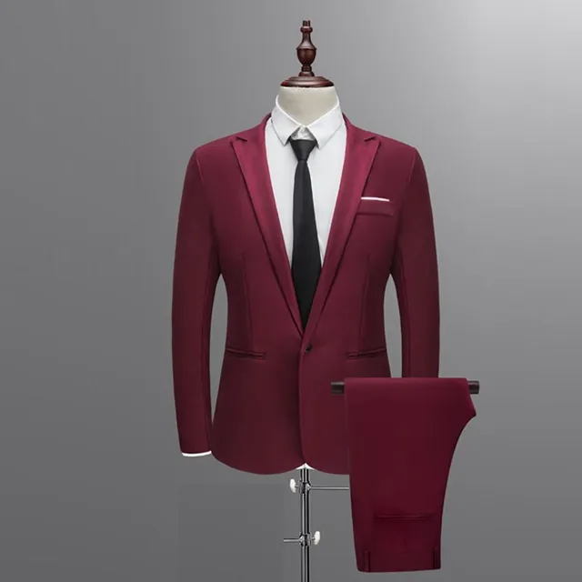 Men's slim fit suit in different colours - set of trousers, jacket and waistcoat