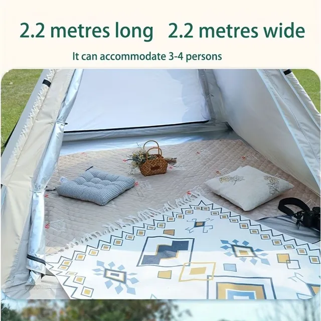 Outdoor Camping Prenosný pyramídový Stan, odolný proti dažďu, Powered Oxford Kemping Stan