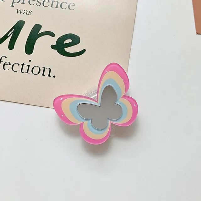 Roztomilý držiak PopSockets so zrkadielkom v tvare motýľa