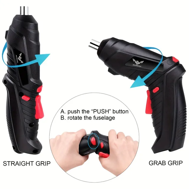 Electric screwdriver 47v1 with battery 3.6 V Li-ion and rotary function - ideal for home DIY and DIY projects