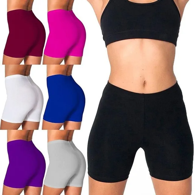 Dámske trend jednofarebné športové príležitostné elastické šortky do polovice stehien - rôzne typy