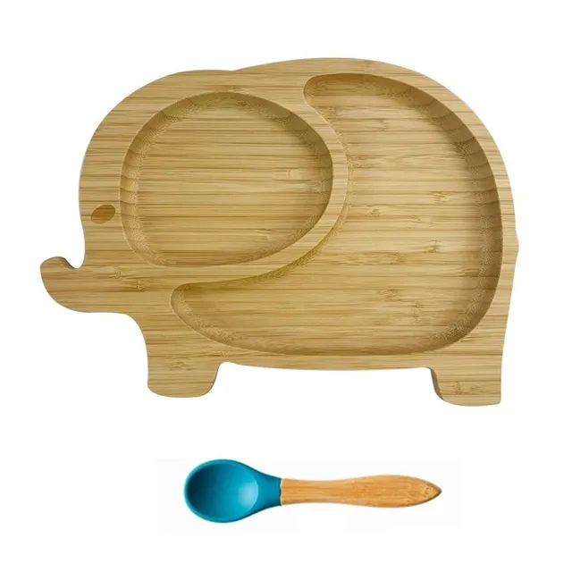 Baby saucer with teaspoon elephant