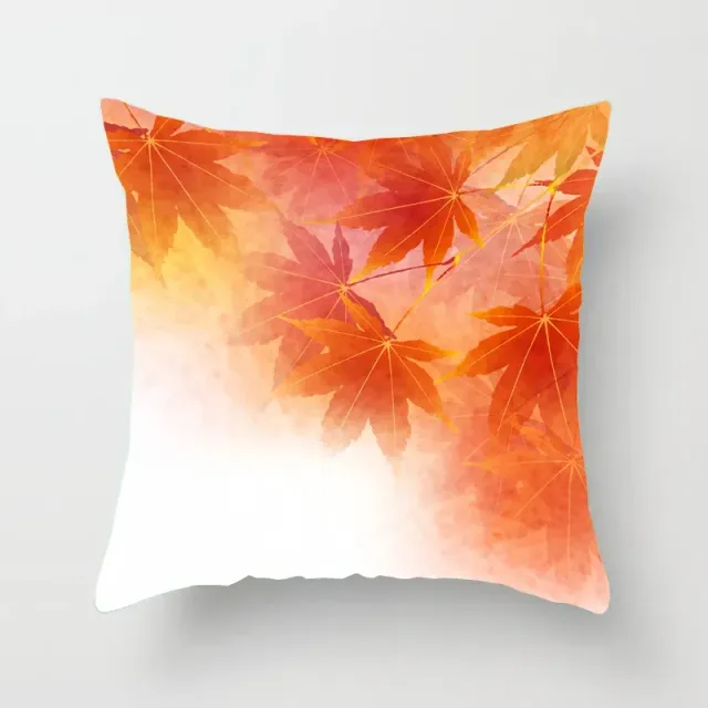 Pillow coating with motive of red maple leaf for decoration of office and home car