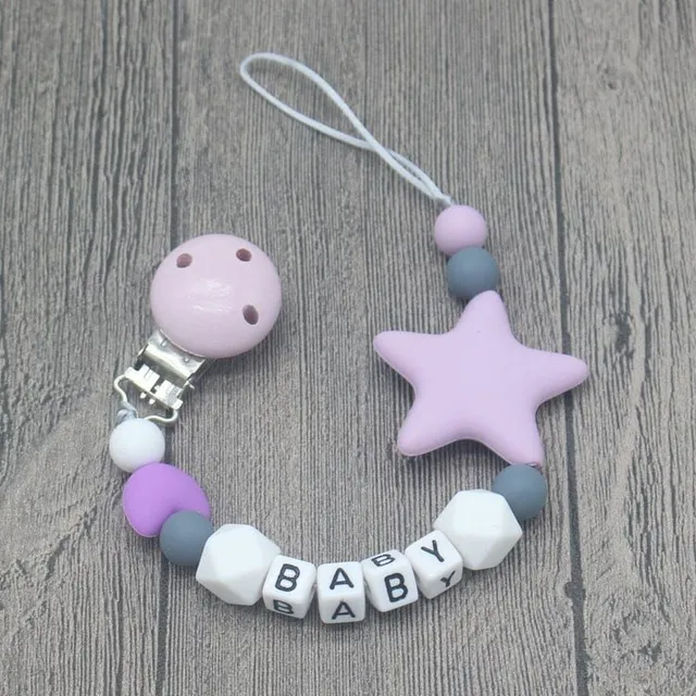 Silicone pacifier necklace with clip