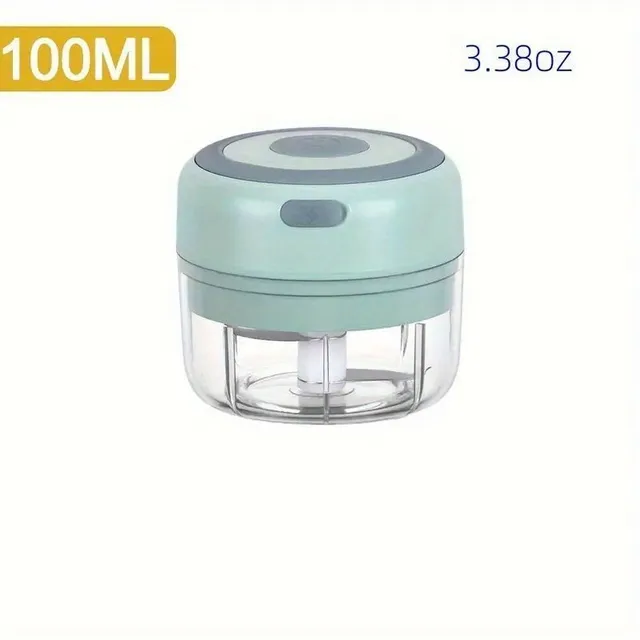 Mini tocător electric 2 în 1: usturoi, carne, ghimbir, legume. Buton de siguranță, 100/250 ml