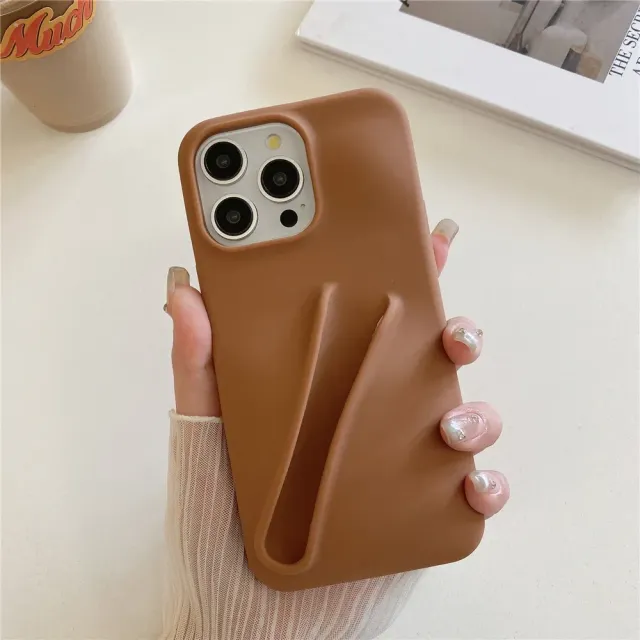 Luxury and practical silicone cover for iPhone phones with lip gloss clip - different colors