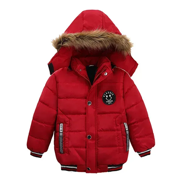 Veste d'hiver en laine pour enfants avec capuche - Différentes couleurs