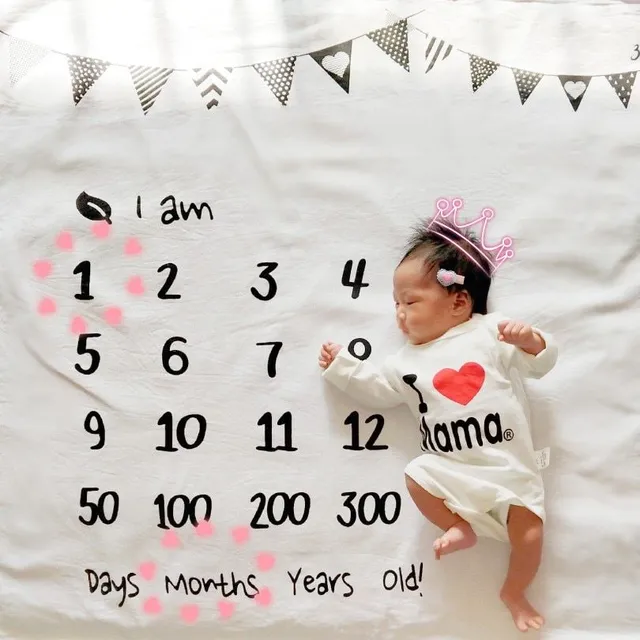 Detská fotografická deka pre rast dieťaťa