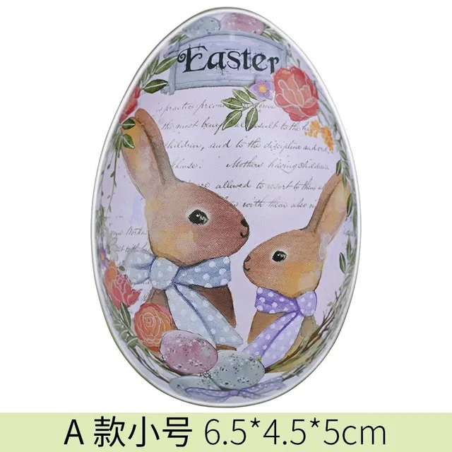 Practical egg-shaped candy tins with Easter motif