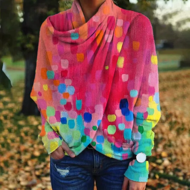 FallStil - Colourful boho scarf with long sleeves