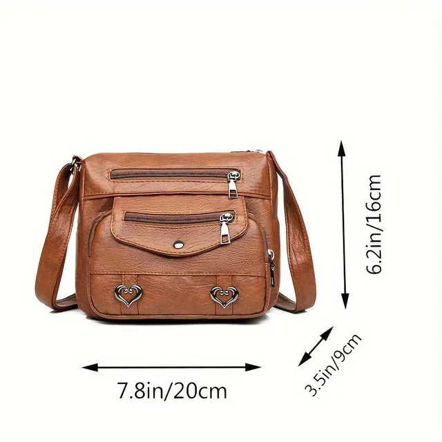 Elegant men's briefcase over shoulder made of soft PU leather - fashionable and practical