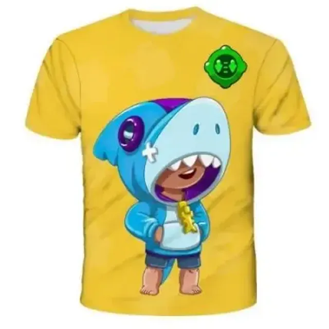 Kids short sleeve shirt with prints of popular Brawl Stars characters