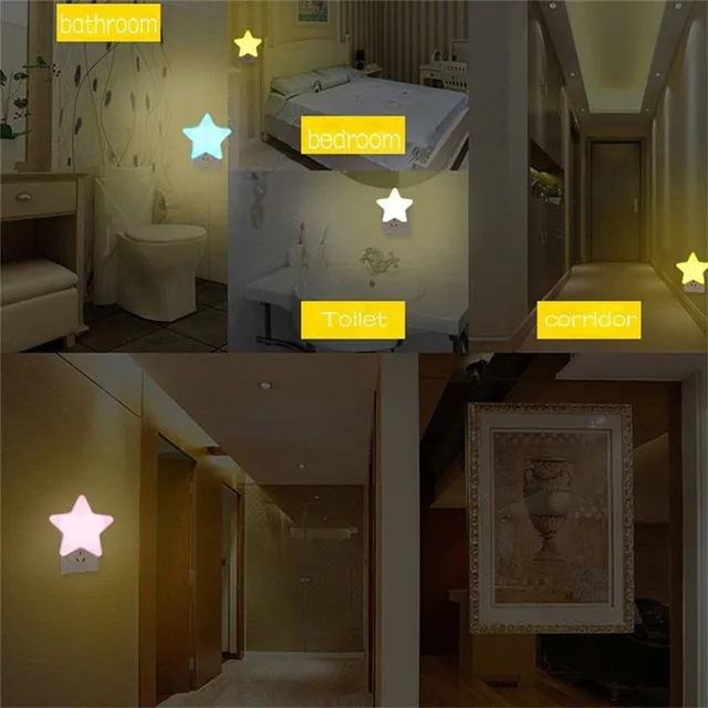 Star-shaped night light for socket