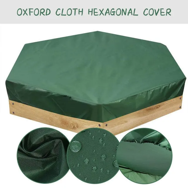 Waterproof dustproof cover for hexagonal sandbox with drawstring