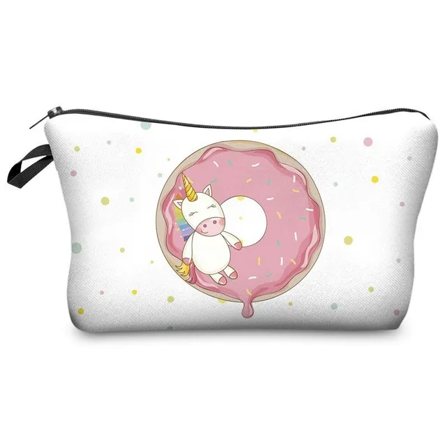 Travel cosmetic bag with cute unicorn